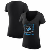 Detroit Lions G-III 4Her by Carl Banks Women's Super-Slim Fit Lightweight Collage Team V-Neck T-Shirt