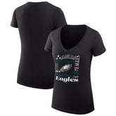 Philadelphia Eagles G-III 4Her by Carl Banks Women's Super-Slim Fit Lightweight Collage Team V-Neck T-Shirt