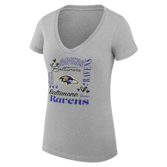 Baltimore Ravens G-III 4Her by Carl Banks Women's Super-Slim Fit Lightweight Collage Team V-Neck T-Shirt