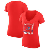 Buffalo Bills G-III 4Her by Carl Banks Women's Super-Slim Fit Lightweight Collage Team V-Neck T-Shirt