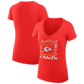 Kansas City Chiefs G-III 4Her by Carl Banks Women's Super-Slim Fit Lightweight Collage Team V-Neck T-Shirt