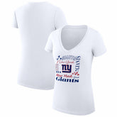 New York Giants G-III 4Her by Carl Banks Women's Super-Slim Fit Lightweight Collage Team V-Neck T-Shirt