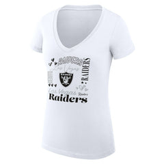 Las Vegas Raiders G-III 4Her by Carl Banks Women's Super-Slim Fit Lightweight Collage Team V-Neck T-Shirt