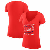 New York Giants G-III 4Her by Carl Banks Women's Super-Slim Fit Lightweight Collage Team V-Neck T-Shirt