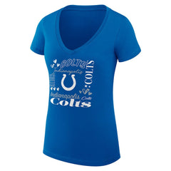 Indianapolis Colts G-III 4Her by Carl Banks Women's Super-Slim Fit Lightweight Collage Team V-Neck T-Shirt