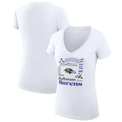 Baltimore Ravens G-III 4Her by Carl Banks Women's Super-Slim Fit Lightweight Collage Team V-Neck T-Shirt