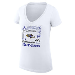 Baltimore Ravens G-III 4Her by Carl Banks Women's Super-Slim Fit Lightweight Collage Team V-Neck T-Shirt