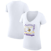 Minnesota Vikings G-III 4Her by Carl Banks Women's Super-Slim Fit Lightweight Collage Team V-Neck T-Shirt