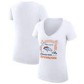 Denver Broncos G-III 4Her by Carl Banks Women's Super-Slim Fit Lightweight Collage Team V-Neck T-Shirt