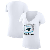 Carolina Panthers G-III 4Her by Carl Banks Women's Super-Slim Fit Lightweight Collage Team V-Neck T-Shirt