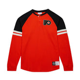 Philadelphia Flyers Mitchell & Ness Thermal Henley Long Sleeve T-Shirt Outlet
