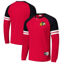 Chicago Blackhawks Mitchell & Ness Thermal Henley Long Sleeve T-Shirt Outlet