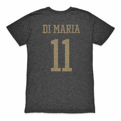 Angel Di Maria Argentina National Team 1863FC Retro Player Tri-Blend T-Shirt Black