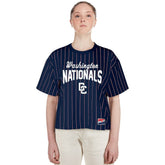 Washington Nationals New Era Women's 2025 City Connect Pinstripe T-Shirt | MLB For sale