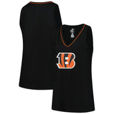 Cincinnati Bengals Logo Athletic Women's Plus Size Stellar Win V-Neck Tank Top