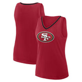 San Francisco 49ers Logo Athletic Women's Plus Size Stellar Win V-Neck Tank Top