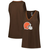 Cleveland Browns Logo Athletic Women's Plus Size Stellar Win V-Neck Tank Top