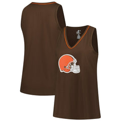 Cleveland Browns Logo Athletic Women's Plus Size Stellar Win V-Neck Tank Top
