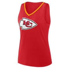 Kansas City Chiefs Logo Athletic Women's Plus Size Stellar Win V-Neck Tank Top