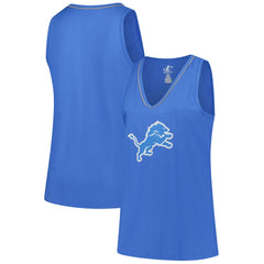 Detroit Lions Logo Athletic Women's Plus Size Stellar Win V-Neck Tank Top