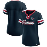 Houston Texans Fanatics Women's Iconic Bling Athena Lace-Up V-Neck T-Shirt