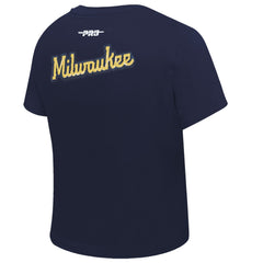 Milwaukee Brewers Pro Standard Women's Game Day Classics Baby Doll Cropped T-Shirt | MLB For sale