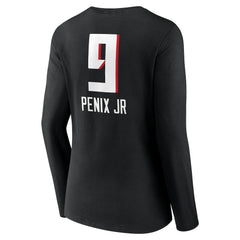 Atlanta Falcons Michael Penix Jr. Women's Name & Number Team Wordmark Long Sleeve V-Neck T-Shirt