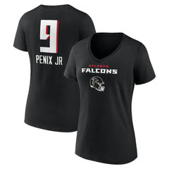 Atlanta Falcons Michael Penix Jr. Women's Name & Number Team Wordmark V-Neck T-Shirt
