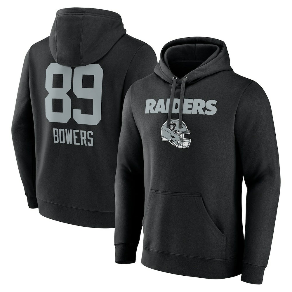 Las Vegas Raiders Brock Bowers Name & Number Team Wordmark Pullover Hoodie