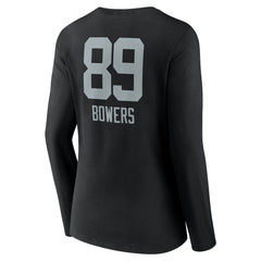Las Vegas Raiders Brock Bowers Women's Name & Number Team Wordmark Long Sleeve V-Neck T-Shirt