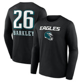 Philadelphia Eagles Saquon Barkley Name & Number Team Wordmark Long Sleeve T-Shirt