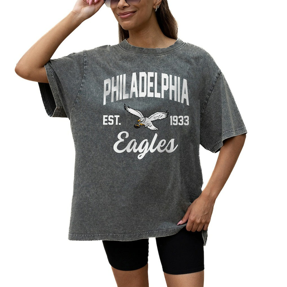 Philadelphia Eagles Gameday Couture Women's Throwback Oversized Snow Wash T-Shirt