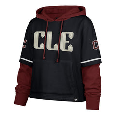 Cleveland Guardians '47 Women's City Connect Shortstop Cropped Pullover Hoodie | MLB Sale