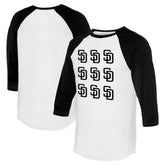 San Diego Padres Tiny Turnip Women's Logo Grid 3/4 Sleeve Raglan T-Shirt | MLB Outlet