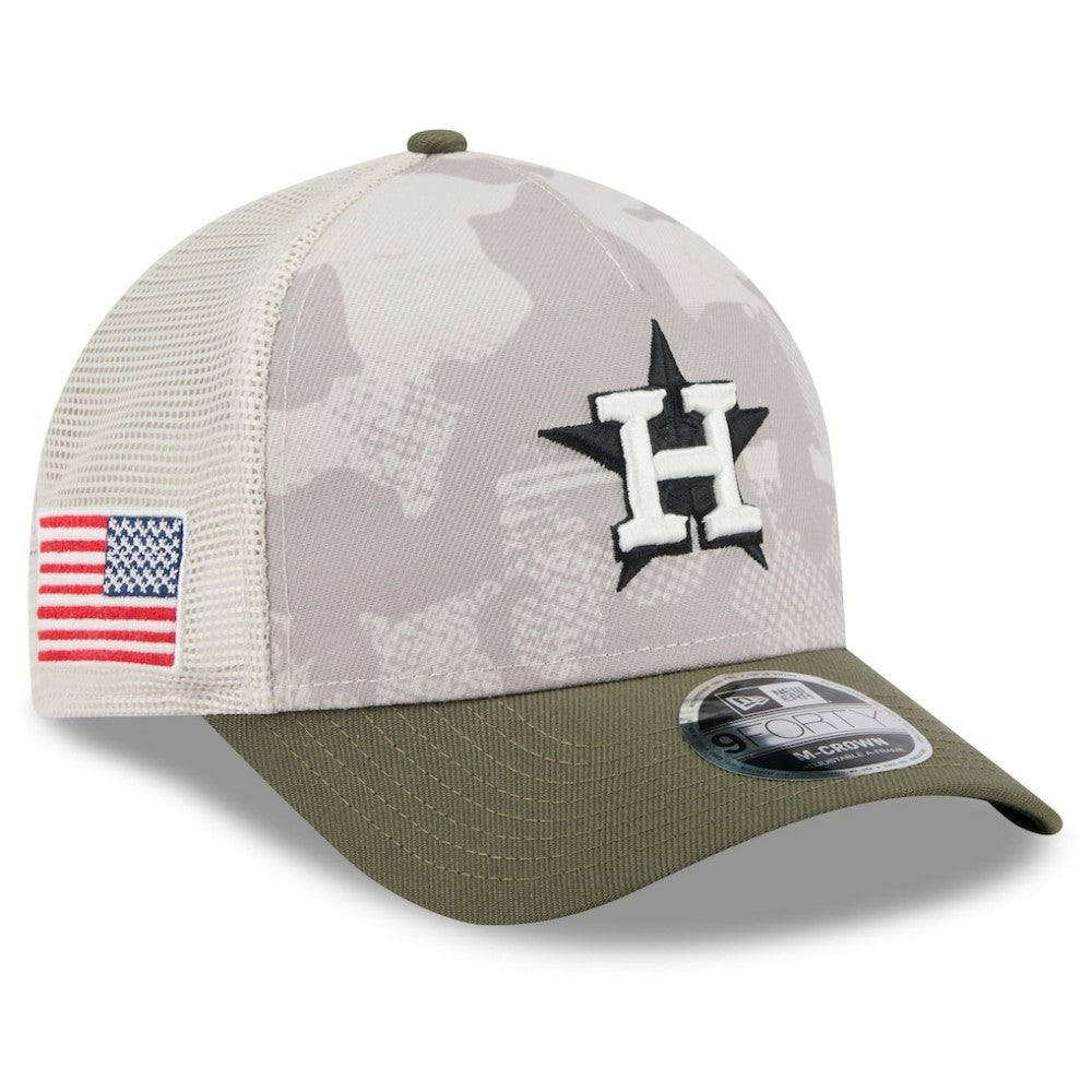 Houston Astros New Era 2025 Armed Forces Day 9FORTY M-Crown A-Frame Adjustable Hat | MLB For sale
