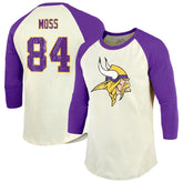 Minnesota Vikings Randy Moss Majestic Threads Retired Player Name & Number 3/4 Raglan Sleeve T-Shirt