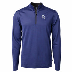 Kansas City Royals Cutter & Buck Big & Tall Virtue Eco Pique Micro Stripe Recycled Quarter-Zip Pullover Top | MLB Online