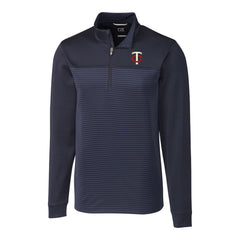 Minnesota Twins Cutter & Buck Big & Tall Traverse Stripe Stretch DryTec Quarter-Zip Top | MLB On Sale