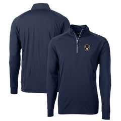 Milwaukee Brewers Cutter & Buck Big & Tall Adapt Eco Knit Stretch Recycled Raglan DryTec Quarter-Zip Top | MLB US