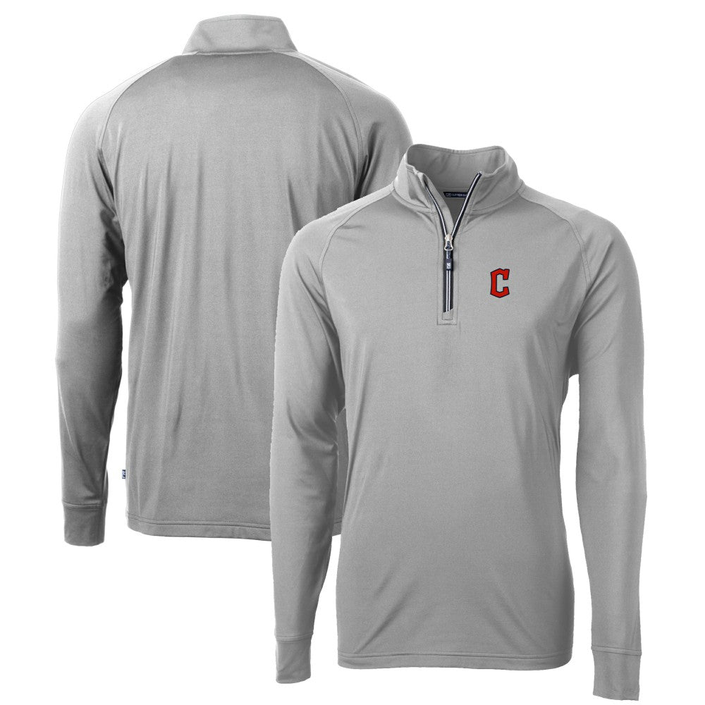 Cleveland Guardians Cutter & Buck Big & Tall Adapt Eco Knit Stretch Recycled Raglan DryTec Quarter-Zip Top | MLB Outlet