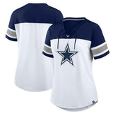 Dallas Cowboys Fanatics Women's Athena Rhinestone Lace-Up V-Neck T-Shirt