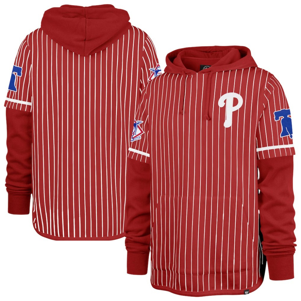 Philadelphia Phillies '47 Pinstripe Double Header Pullover Hoodie | MLB Online