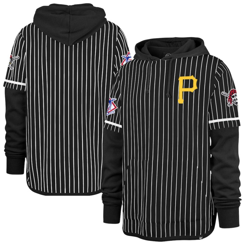 Pittsburgh Pirates '47 Pinstripe Double Header Pullover Hoodie | MLB New