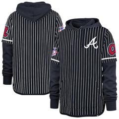 Atlanta Braves '47 Pinstripe Double Header Pullover Hoodie | MLB Near me