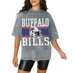 Buffalo Bills Gameday Couture Women's Oversized Mini Rhinestone Classic T-Shirt