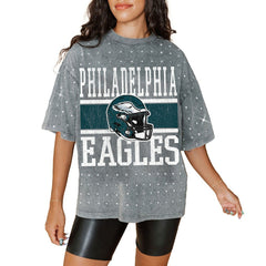 Philadelphia Eagles Gameday Couture Women's Oversized Mini Rhinestone Classic T-Shirt