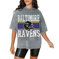 Baltimore Ravens Gameday Couture Women's Oversized Mini Rhinestone Classic T-Shirt