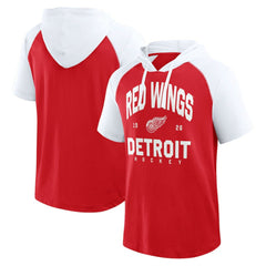 Detroit Red Wings Logo Athletic Prime Raglan Short Sleeve Pullover Hoodie Online