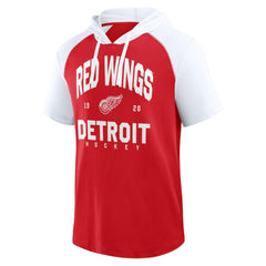Detroit Red Wings Logo Athletic Prime Raglan Short Sleeve Pullover Hoodie Online