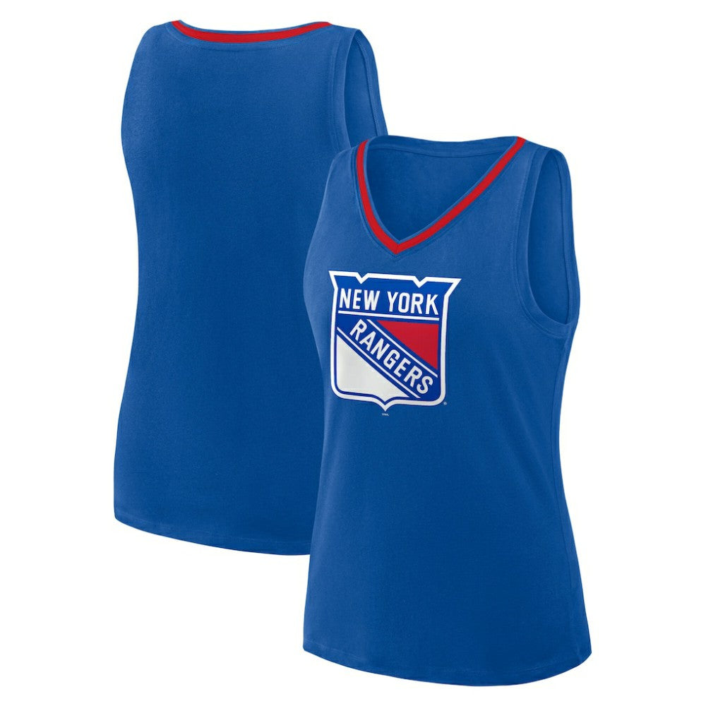 New York Rangers Logo Athletic Women's Stellar Win V-Neck Tank Top Outlet